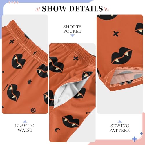 ZZXXB Bat Teeth Boys Long Pants Soft Trousers Elastic Waist Kids Lounge Bottoms with Pockets S-XL4