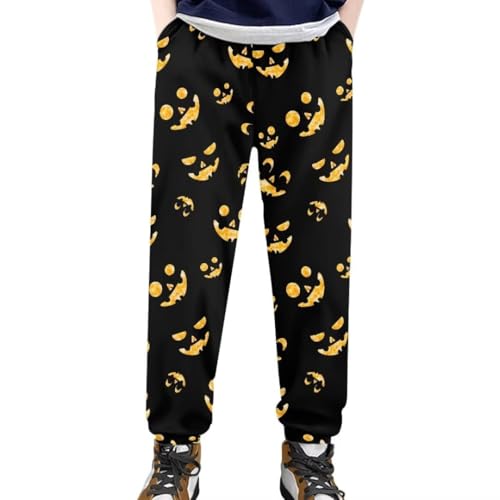 Pinupub Kids Joggers Pants for Boys Girls Elastic Waist Stretch Cute Graphic Bundle Foot Sweatpants
