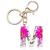 Initial Letter Butterfly Flower Pink Key...