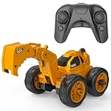 POCO DIVO Stunt Excavator, Tumbling RC Bigfoot Truck, 2.4Ghz R/C Construction Engine Vehicle, Off-Road Cute Toy Car, Demo Play Flip Rotate Spin Roll Cartoon Earthmover, Kids Gift Boys Girls Present