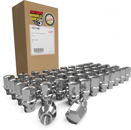 Image of Wheel Accessories Parts 50 Pcs M14x1.5 14x1.5 Thread ET OEM Style Lug Nuts 1.77 inch Long Chrome 7 /8 inch 22mm Hex Fits Chevy Silverado GMC Sierra 1500 | RAM 1500 (for use with Wheel Spacers)