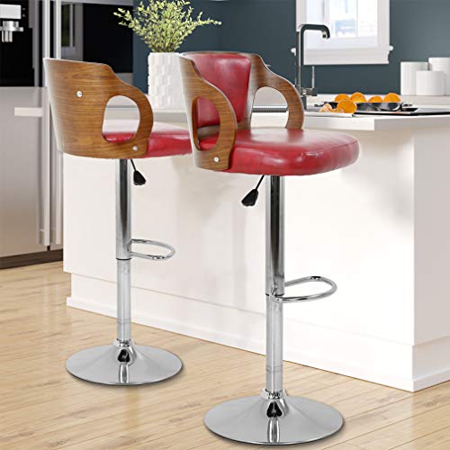 Bestoffice Set Of 2 Barstools Height Adjustable Counter Stools Modern Bar Stool Beech Bar Chairs Swivel Bar Stool Pu Leather Hydraulic Dining Room Chairs Home Kitchen Dining Room Stools #TOP1