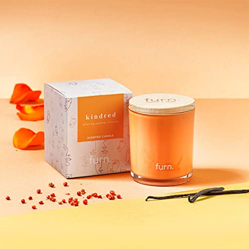 furn. Kindred Bergamot, Berry, Vanilla & Patchouli Scented Glass Candle, Orange