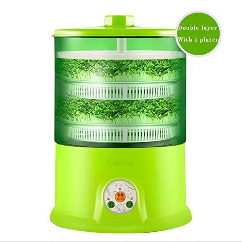 Plant Grower, 360 Degree Sprinkler Home Grow Multi-Functional Bean Sprout Tray Machine Used in A Variety of Plants Such As Mung Beans/Soy Beans,D