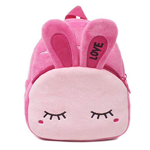 Sac à Dos Enfant, sac à dos pour enfant maternelle en peluche, cartables pour bébés pour hommes et femmes, lapin rouge corail Cover