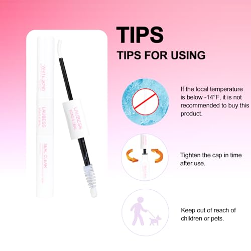 Image of Lash Glue for Eyelash Clusters LAUBESS 2 in 1 Lash Bond and Seal Waterproof Lash Cluster Glue 10ml Adhesive Eyelash Glue Home Use Strong Hold 72H