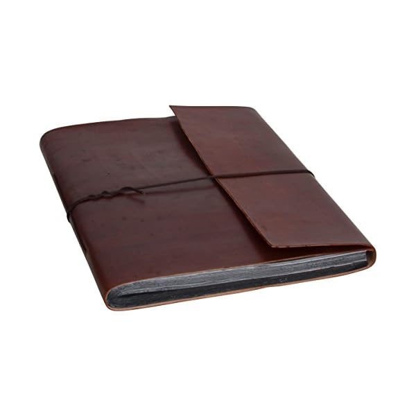 Gusti Fotoalbum Leder - Mila Ledereinband handgeschöpftes Papier Fotobuch Braun Leder