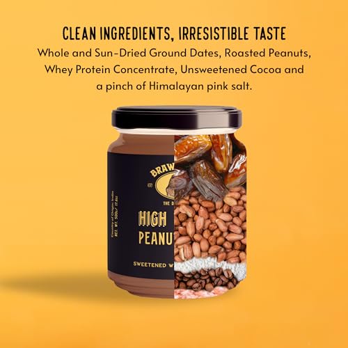 Image of Brawny Bear Flavoured Peanut Butter Combo - Classic, Crunchy, High Protein Peanut Chocolate Flavour, 100% Natural Sweetened with Dates, Vegan, No Added Sugar & Preservative Pack of 3-500 gm each