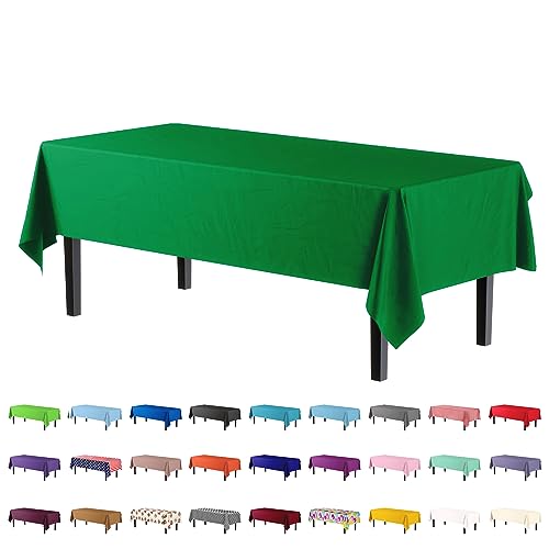 Nappe jetable plastique vert émeraude 137x274 nappe de table rectangle lot de 4 - 3