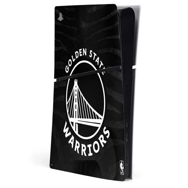 Skinit Decal Gaming Skin Compatible with PS5 Slim Digital Edition Console - Officially Licensed NBA Golden State Warriors Black Animal Print Design