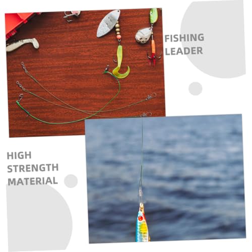 30pcs Líderes de Pesca de Acero con Ganchos y Mosquetones miniatura 3