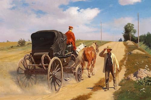 Póster Hatten per Postvognen paisaje clásico de Frants Henningsen para salón elegante