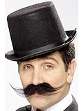 Smiffy'S 11925 Bigote De Investigador De Cuentos De La Antigua Inglaterra, Tupido, Autoadhesivo, Negro, Tamaño Único