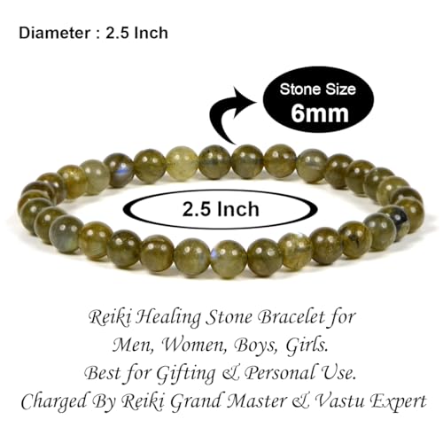 Image of Reiki Crystal Products Certified Natural Crystal Stone Bracelet 6 mm Round Beads for Men & Women | Premium Gemstone Jewellery Collection | Reiki Charged | Multiple Stone Variants Available