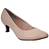 Comfort Plus Ladies Womens Kitten Heel Court Shoes Low Mid Heel Flexi Sole Wide E Fitting Classic Smart Casual Formal Work Office Outdoor All Occasions Wider Fit Comfortable Slip On- Nude 7