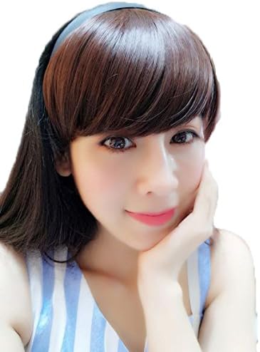 Amazon Bluce Grace 前髪ウィッグ カチューシャ付き ポイントウィッグ ぱっつん 前髪 つけ毛 Wig ぱっつん ダークブラウン ポイントウィッグ 通販