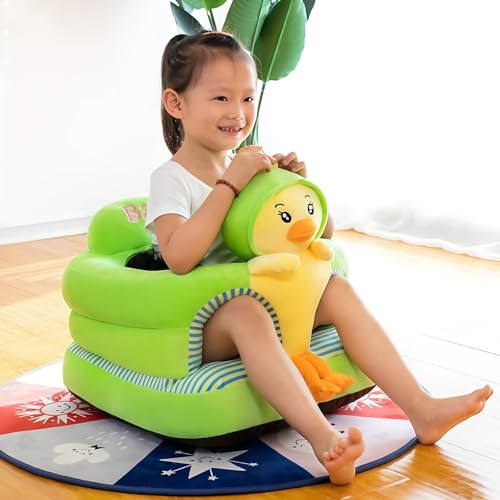 Image of Baby Support Seat, Cute Baby Sofa Chair for Sitting Up, Comfy Plush Infant Seats (Chickens,W17.5 x H17.5) | Plush Baby Floor Seat for 3-24 Months, Infant Sit Me Up Support Chair with PP Cotton Filling, Comfy Plush Infant Seats