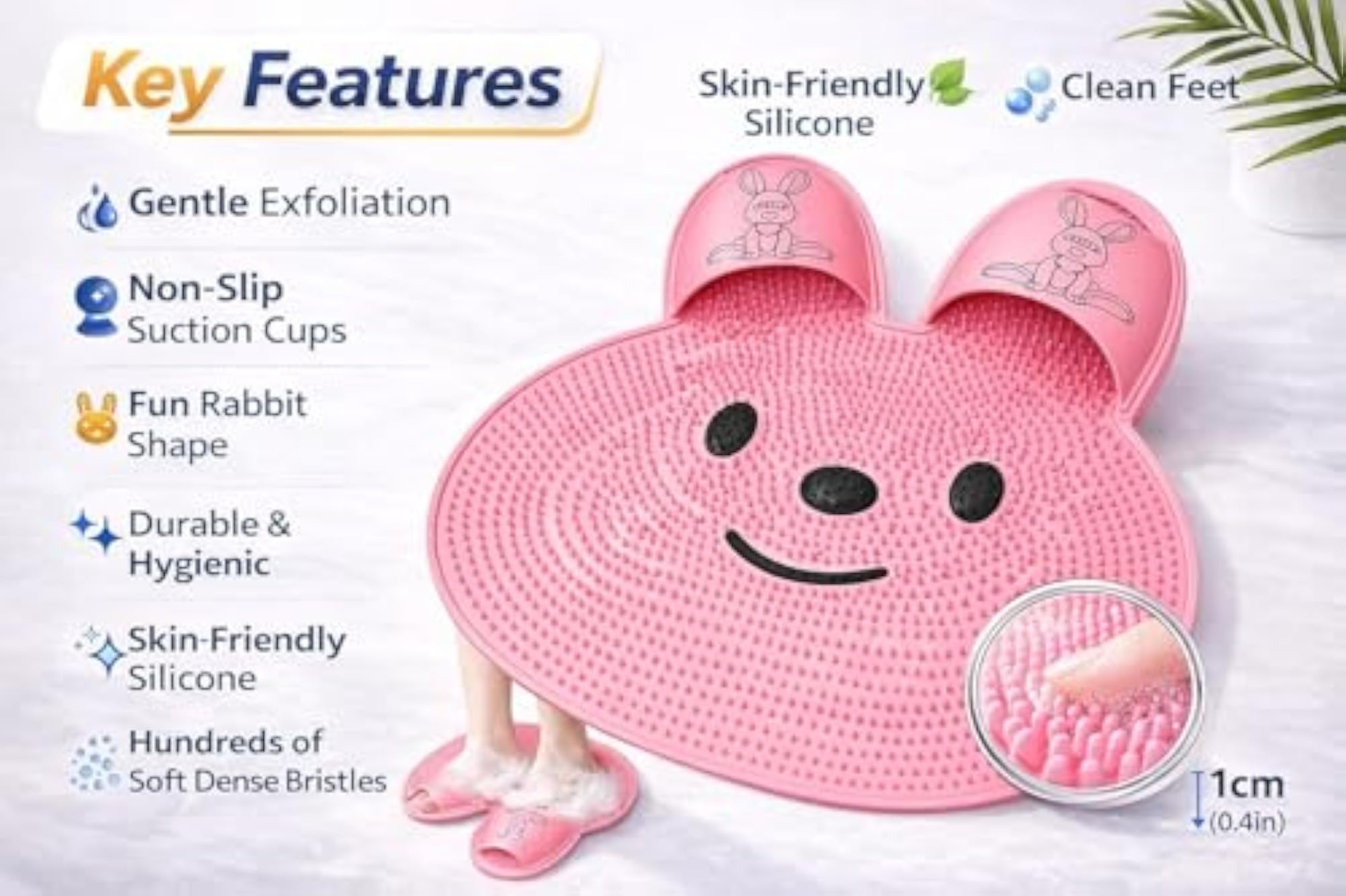 Silicone Foot Scrubber, Pack of 1, Gentle Cleaning Tool