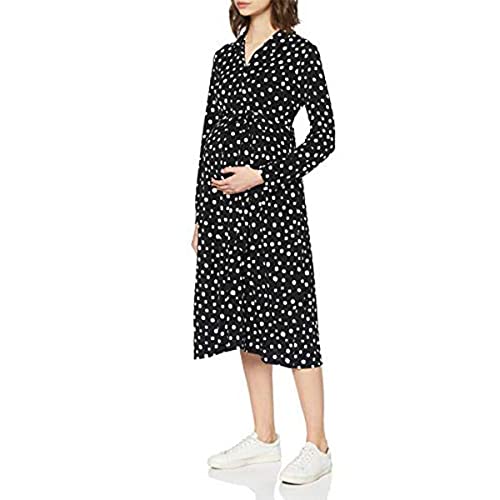 Women's Maternity Green Floral Print 3/4 Sleeve Shirt Dress Dress