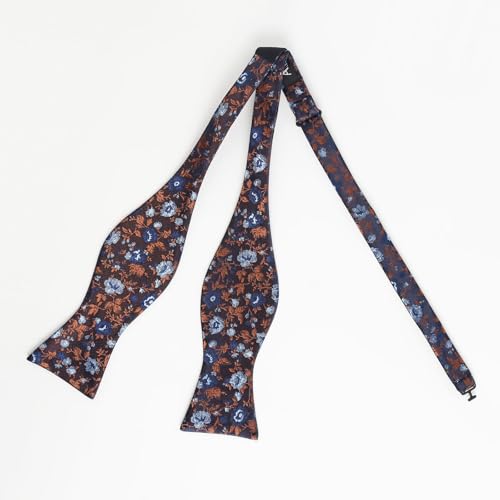 Image of Alizeal Mens 2pcs Floral Pattern Bow Tie Set | Self-tied Pocket Square Colorful Perfect for Weddings Proms Business