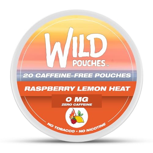 Wild 0mg Nicotine Free Pouches No Caffeine Raspberry Lemon Heat - 20 x Caffeine Free Pouches (Available as Single and 5 Packs)