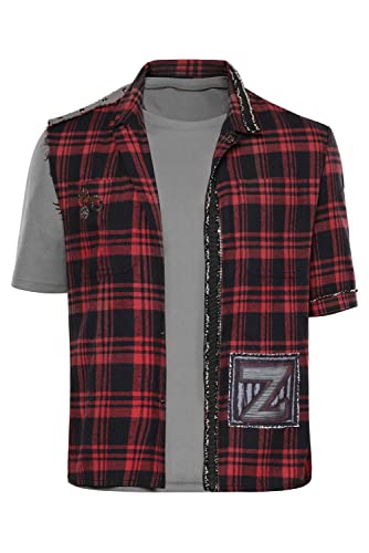 Byvitoy Zed Costume Zombie Zed Necrodopolis Cosplay Coat Jacket T-shirt Outfits for Adults Men Halloween Party