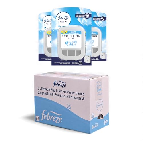 3 x Febreze Ambi Pur 3Volution Air Freshener PLUG IN Diffuser DEVICE ONLY, Plug in Air Freshener, Odour Clear technology
