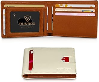 RUNBOX Wallet for Men Slim 11 Credit Card Holder Slots Leather RFID Blocking Small Thin Men's Wallet Bifold Minimalist Front Pocket Large Capacity Gift Box