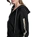 DKNY Women's Full Zip Hoodie Sweatshirt, Black/Black Travertine, Large