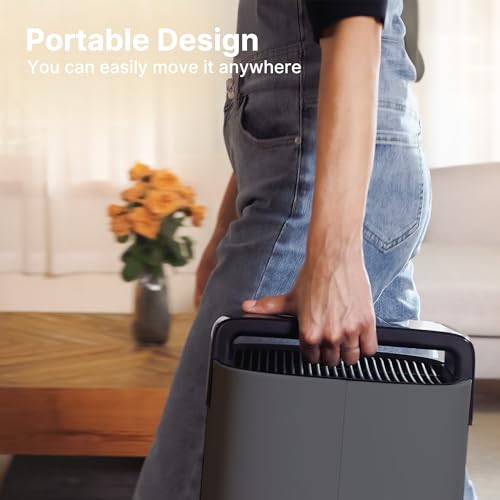 Image of Air Purifiers for Smoke, HEPA Air Purifiers for Home Large Room Up to 3600 Ft with PM 2.5 Air Laser Sensor, HEPA 3-in-1 air Filter Filters Airborne Particles, Wildfire Smoke, MR7566-WF, Grey