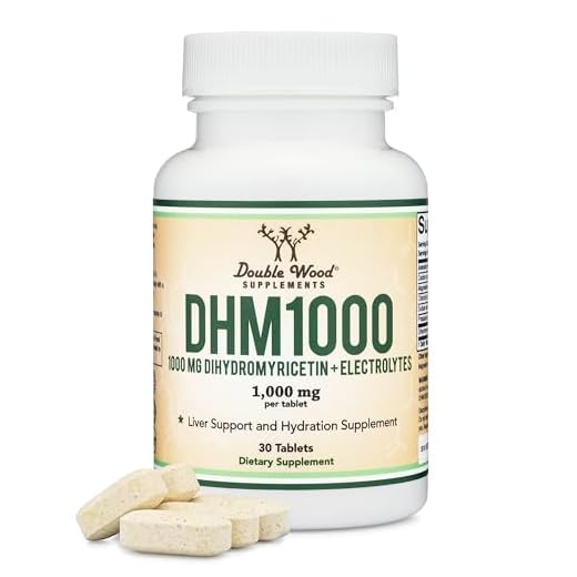DHM1000 Dihydromyricetin (DHM) Tablets - Most Powerful DHM Supplement on The Market - 1,000mg (30 Count) Enhanced with Electrolytes by Double Wood Supplements