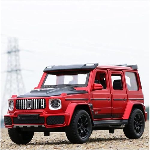 Image of 1:32 Alloy Model Car Compatible for G-Class SUV Style | Die-Cast Metal Pull Back Toy Car with Light & Sound, Openable Doors | Collectible & Gift Toy Vehicle for Kids Boys Girls (RED)