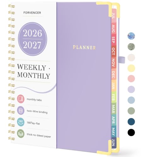 Forvencer Academic Planner 2026-2027 July 2026-June 2027 Weekly & Monthly Hardcover Calendar Planner 8.5 X 11 Daily Agenda Book School Office Notebook College Teacher Organizer A4 Purple