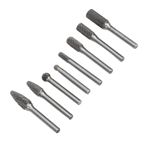 Fresas rotativas doble corte HRC70 set 8 piezas carburo miniatura 7