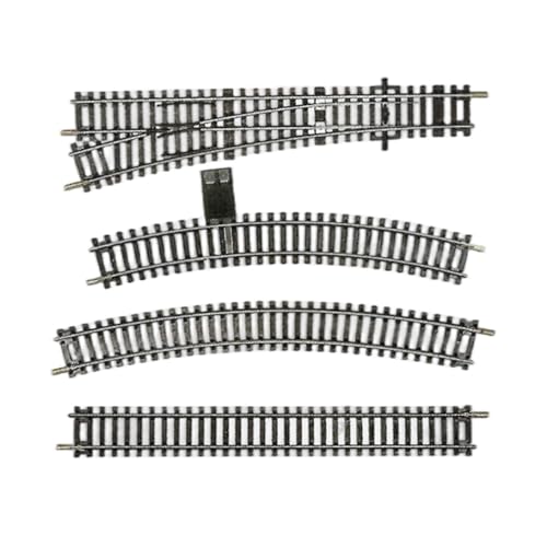 HANFLY HO Scale Track Set NickelSilver Rails WoodenStyle Sleepers Compatible with All HO DC Systems Includes Straight & Curved Tracks (18 PCS)