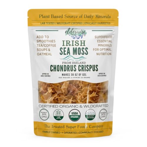 Irish Sea Moss, Wildcrafted, Organic Raw Chondrus Crispus, Makes 30oz Gel
