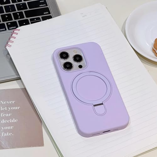 Coque silicone liquide magnétique iPhone 16 Pro Max violet protection antichoc induction