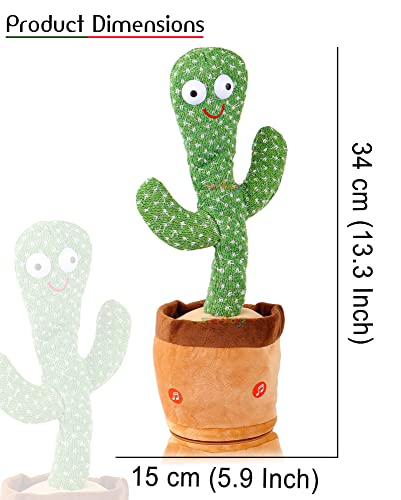 Image of Zest 4 Toyz Dancing Cactus Toy for Kids Rechargeable Talking Cactus Toys Can Sing Wriggle & Singing Recording Repeat What You Say Funny Education Toy for Children