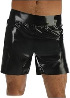 DAIJES Calzoncillos Tipo bóxer de látex Negro con Pliegues y Goma