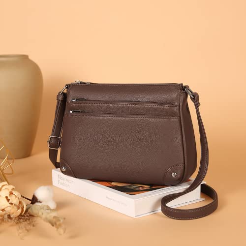 Image of WESTBRONCO Crossbody Bags for Women, Medium Size Shoulder Handbags, Satchel Purse with Multi Zipper Pocket