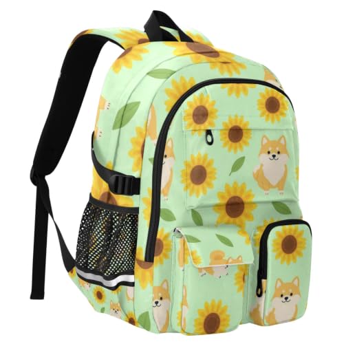 Mochila para laptop de Shiba Inu con compartimento acolchado escolar 2