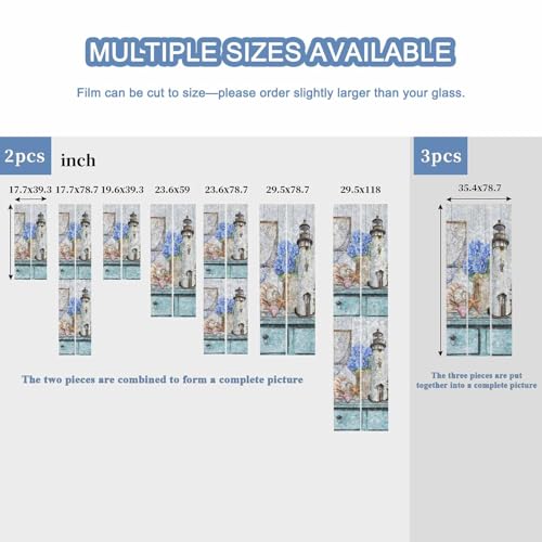 Película decorativa para ventana 19.6"x39.3" efecto vitral miniatura 2