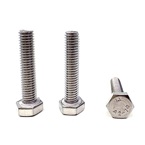 Image of M6 Hex Bolt, M6-1.0 x 30mm Hex Head Screw Bolts, 304 Stainless Steel, Fully Threaded, Plain Finish, Hex Tap Bolts 20Pcs (M6x30mm)
