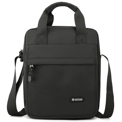 Men's Messenger Bag Shoulder Bag Nylon Business Waterproof Casual Black, Crossbody Bag Lightweight B5 for Work Travel Outdoor