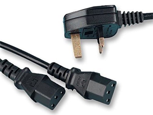 Pro Elec PE01093 IEC Splitter, 13A UK Plug to 2 x IEC C13 Sockets 5.5m Lead