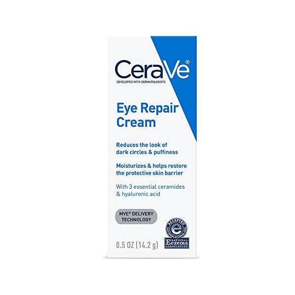 CeraVe Eye Repair Cream | Under Eye Cream For Puffiness And Bags Under Eyes | Hyaluronic Acid + Niacinamide + Marine Botanical Complex | Hydrating Eye Cream | Oil Free & Opthalmologist Tested
