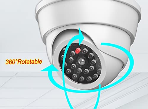 JZK 2 x nep-dummy bewakingscamera CCTV-dome-camera, met led-knipperlicht, echte replica wit - Image 5