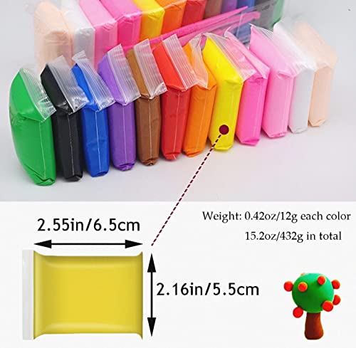 Image of Non-Toxic Air Dry Soft Colorful Playing Clay Kit for Boys & Girls. Ultra-Light Art & Craft Slime Clay Kit for Kids.(Pack of 12 Pcs)