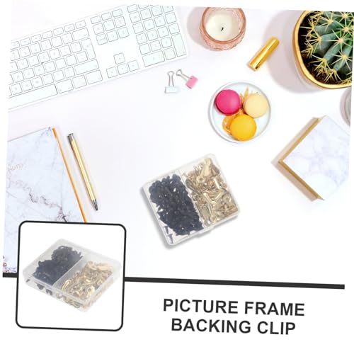 Image of PRETYZOOM 480pcs Picture Frame Backing Clips Screws Fasteners for Easy Photo Hanging and Art Crafting Includes and Clips