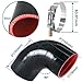 Tyeioms 90 Degree Elbow ID3”(76mm) Silicone Hose Coupler, Reinforced 4-layer Wall 5mm with 2PCS T-bolt Clamps for Cold Air Intake, Turbo, Intercooler, 4”leg Length(102mm) Automotive Radiator Hose